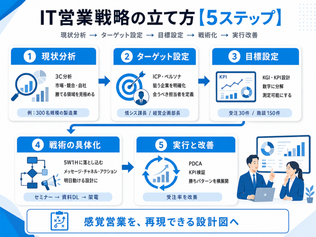 IT営業戦略の立て方【5ステップ】